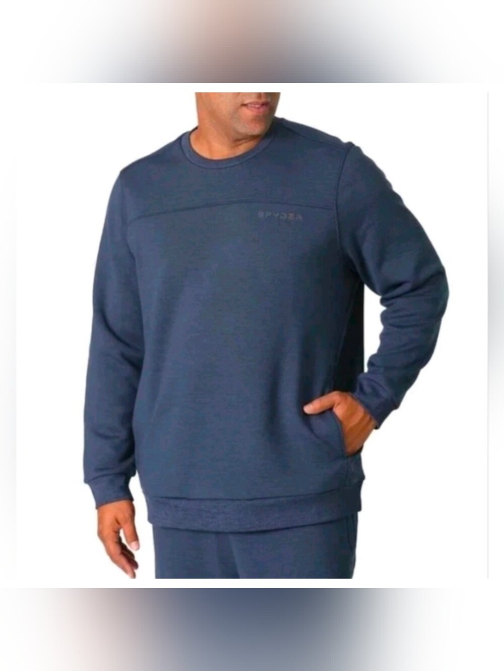 Men's Spyder Active Fleece Crewneck Sweatshirt Blue Size L NWT